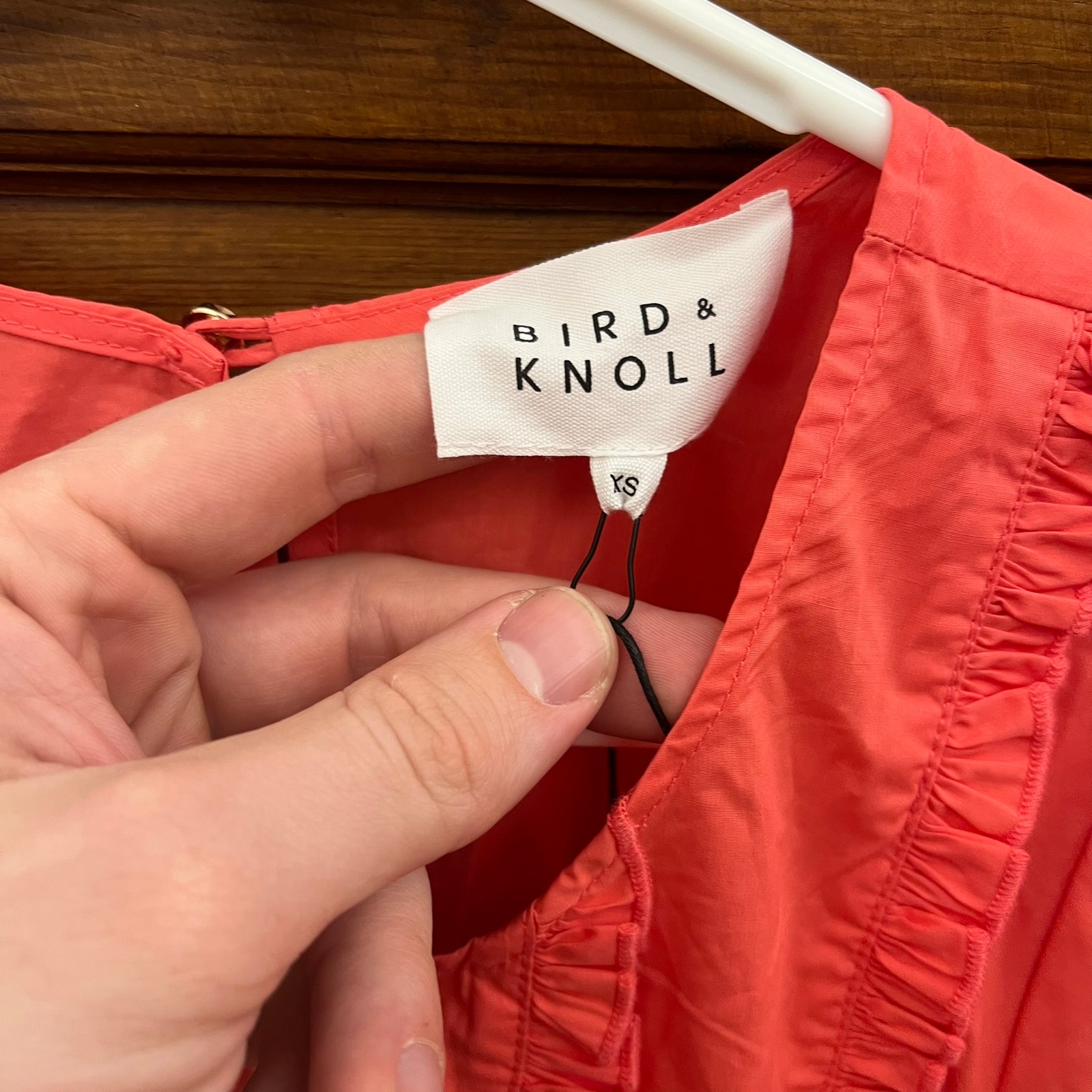Bird & Knoll Rosalie Dress In Watermelon Red/Pink Size Xs Nwt's $470 Women's — image 3 of 8